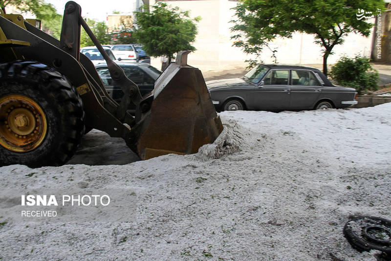 بارش شدید تگرگ در سنندج‎