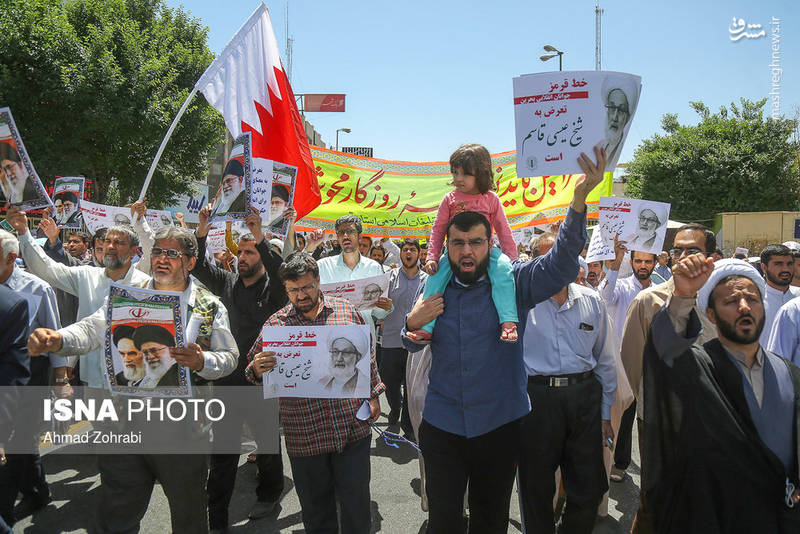 راهپیمایی نمازگزاران قم در حمایت از شیخ عیسی قاسم