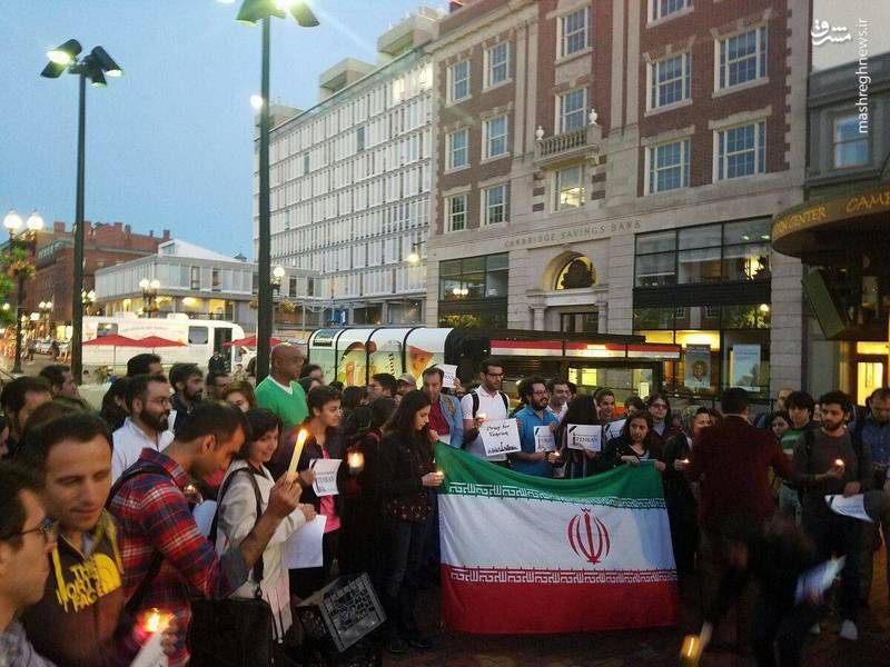 تجمع ایرانیان مقیم آمریکا برای همدردی با قربانیان تهران