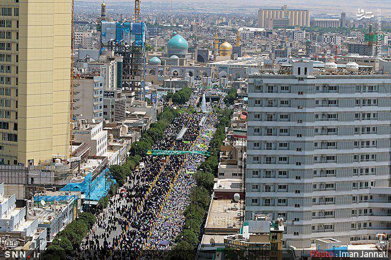 عکس هوایی روز قدس در مشهد