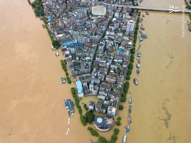 تصاویر هوایی از خسارت سیل در چین