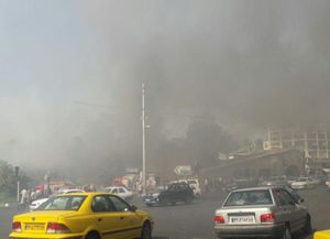  تصاویری از آتش گرفتن یک باب مغازه در ضلع جنوب غربی میدان قدس