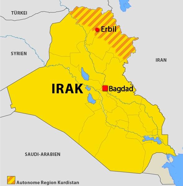 عکس از نقشه کشور عراق