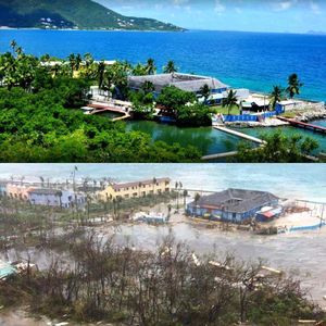 قبل و بعد طوفان «ایرما» در جزایر ویرجین آمریکا