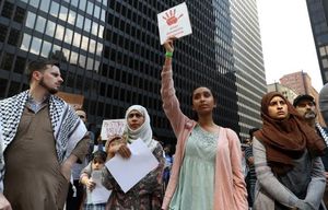 تظاهرات آمریکایی‌ها علیه کشتار مسلمانان در میانمار 