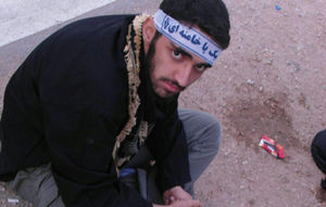 تصویر دیده نشده از شهید مدافع حرم در راه کربلا