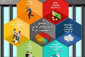 اینفوگرافیک/ رتبه‌بندی جرائم زندانیان ایرانی در سال ۹۶