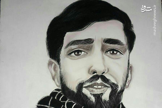 عکس/ نقاشی تصویر زیبای شهید حججی