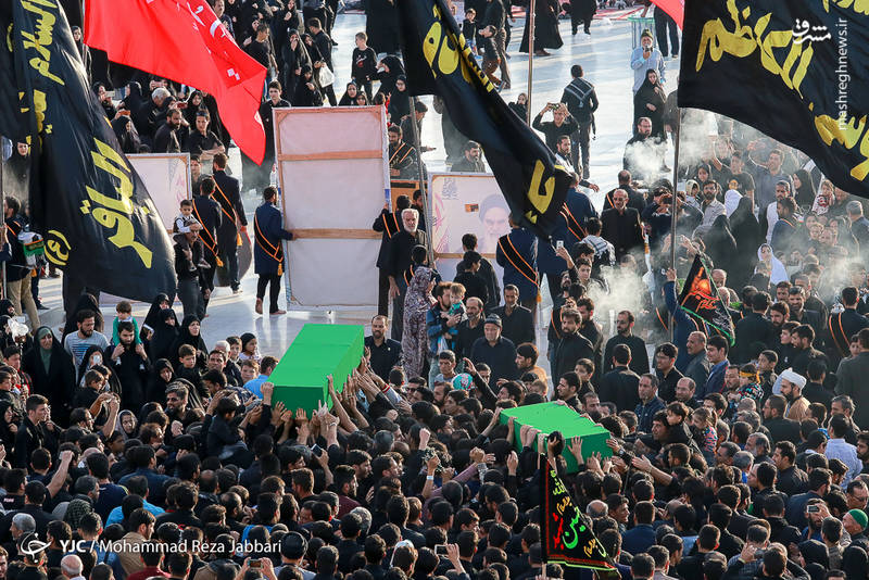  مراسم تشییع پیکر دو شهید مدافع حرم در مسجد جمکران