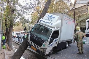 تصادف کامیونت با درخت در تهرانعصر ایران