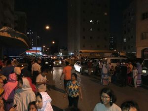 عکس/ ترس و استرس مردم کویت پس از زلزله