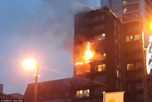  آتش سوزی برج مسکونی در شهر منچستر