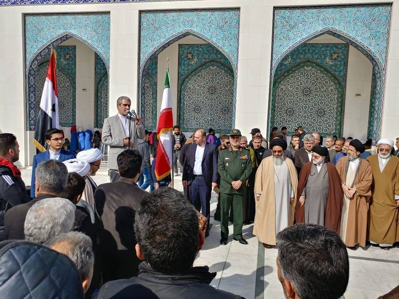 ترک آبادی طی سخنانی در این مکان مطهر بر اصول و ارزش‌های والای انقلاب اسلامی به رهبری امام خمینی(ره) و همبستگی ملت و رهبری ایران با ملت و رهبری سوریه در تمام زمینه‌ها تاکید کرد.