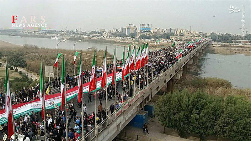  حضور پرشور مردم اهواز در راهپیمایی ۲۲ بهمن