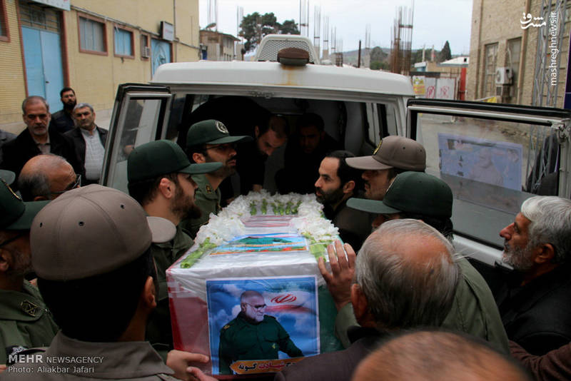 مراسم تشییع پیکر جانباز حاج غلام صادقی مقدم در گرگان