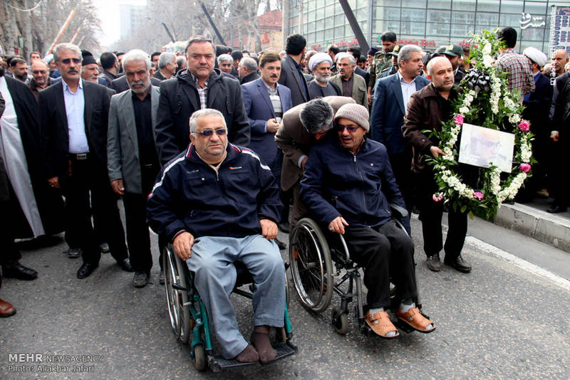 مراسم تشییع پیکر جانباز حاج غلام صادقی مقدم در گرگان