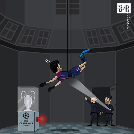 کاریکاتور/ ناکامی نیمار در سرقت جام