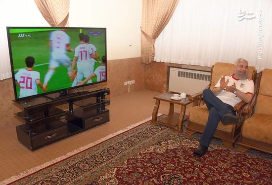 عکس/ خوشحالی حسن روحانی بعد از گل ایران به مراکش