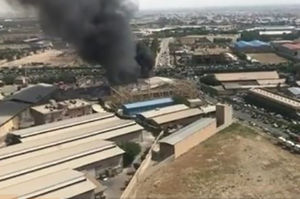 فیلم/ تصاویر هوایی از آتش‌سوزی امروز جاده کرج