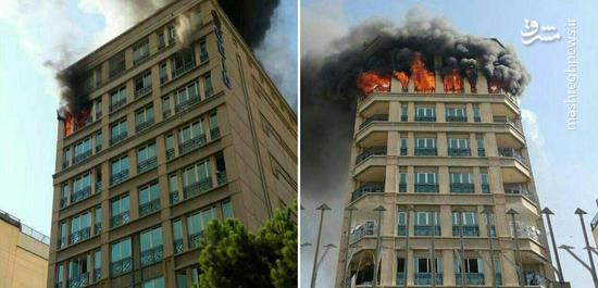 فیلم/ آتش‌سوزی در ساختمان ۹طبقه خیابان آفریقا