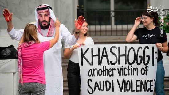 عکس/ تجمع مقابل سفارت عربستان در واشنگتن