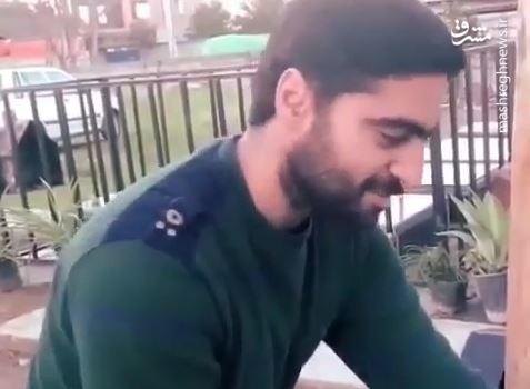 فیلم/ خاطره گویی شهید مدافع‌حرم بر سر مزار همرزمش