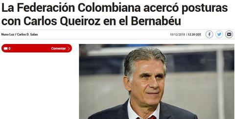 جزئیات مذاکره کلمبیا با کی‌روش در روزنامه مارکا