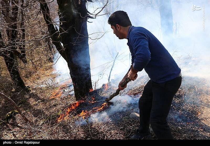 آتش‌سوزی در جنگل‌های سیاهکل گیلان