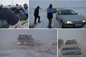 کمک به  مسافران در برف مانده