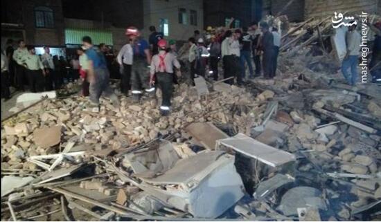 فیلم/ ویرانی کامل ساختمان ۳ طبقه در ورامین
