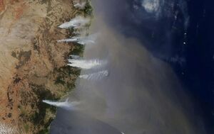 تصویر ماهواره ای از آتش سوزی در استرالیا