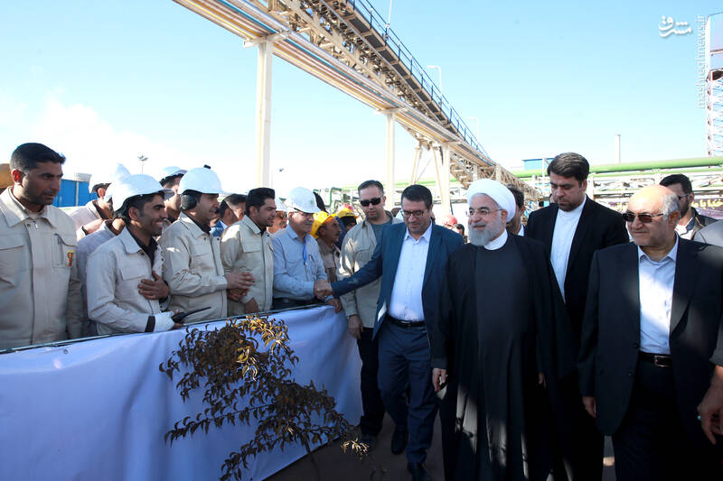 عکس/ افتتاح کارخانه تولید آهن اسفنجی با حضور روحانی