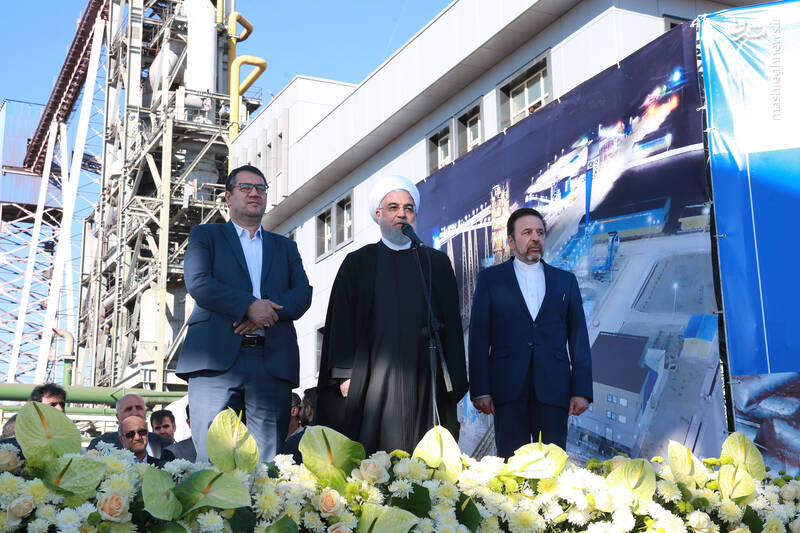 عکس/ افتتاح کارخانه تولید آهن اسفنجی با حضور روحانی