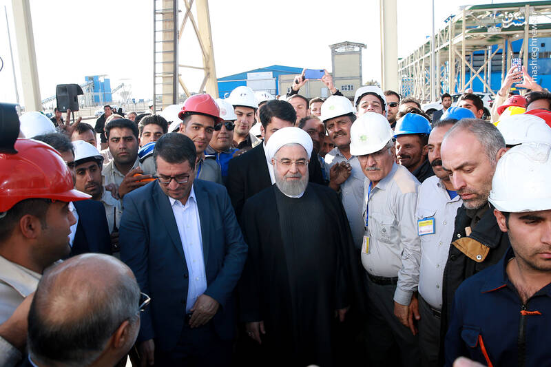 عکس/ افتتاح کارخانه تولید آهن اسفنجی با حضور روحانی