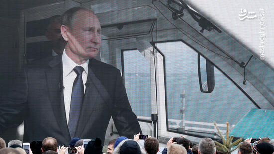 فیلم/ حضور پوتین در افتتاح طولانی‌ترین پُل ریلی اروپا