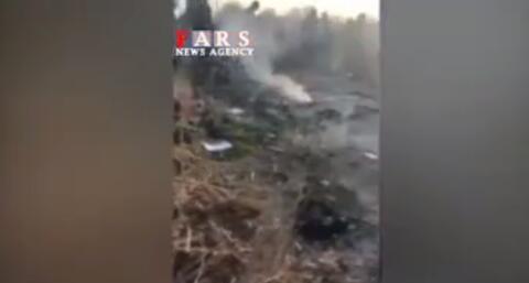 فیلم/ محل سقوط هواپیمای اوکراینی