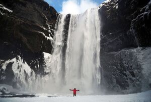 آبشار Skógafoss در Skógar، ایسلند