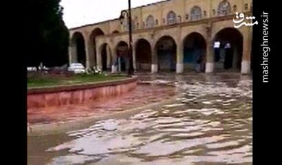 میدان تاریخی کرمان غرق شد +فیلم