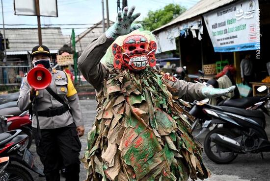 عکس/ پلیس کرونایی در اندونزی