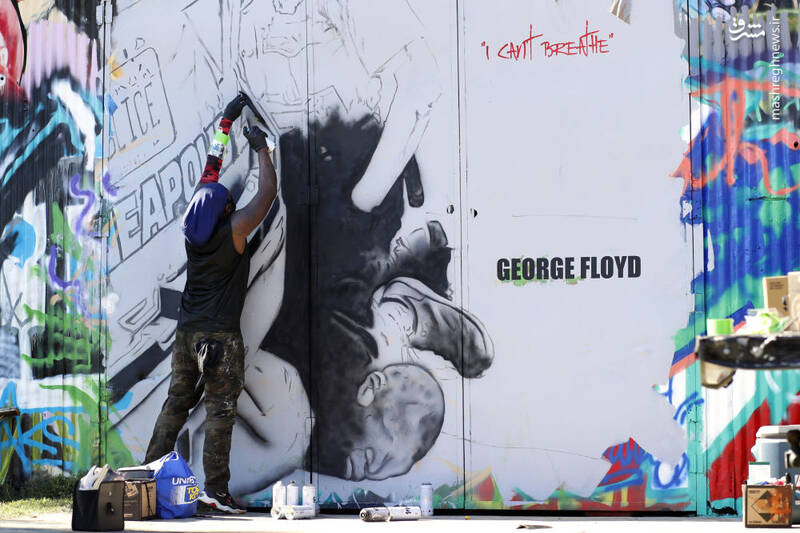 گرافیتی جرج فلوید در آمریکا