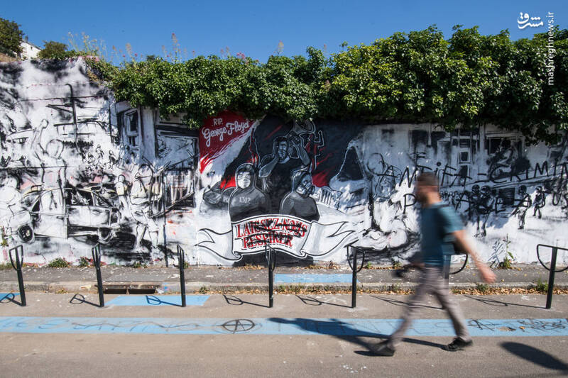 گرافیتی جرج فلوید در نانت فرانسه