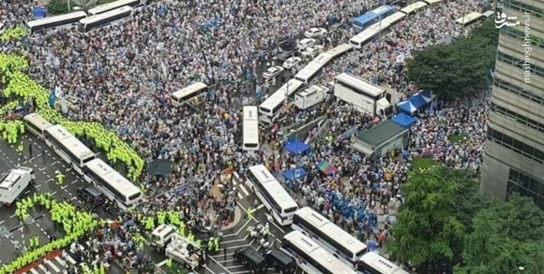 عکس/ تجمع بزرگ ضد دولتی در کره جنوبی