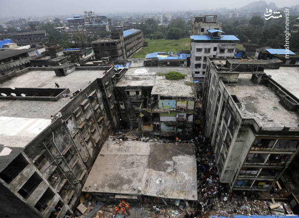 عکس/ ریزش مرگبار یک ساختمان در هند