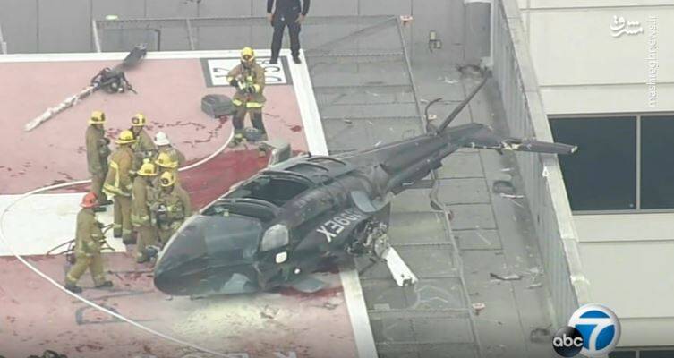 عکس/ سقوط یک بالگرد روی بیمارستانی در آمریکا