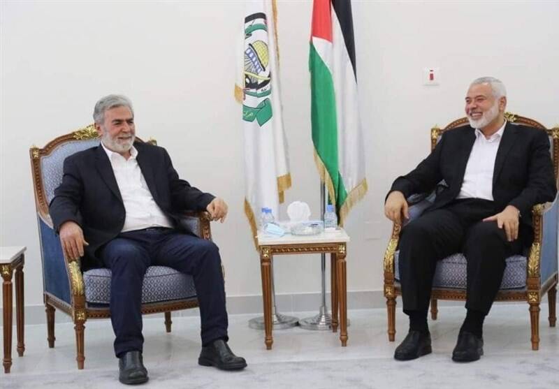 دیدار هنیه و النخاله با موضوع انتخابات فلسطین