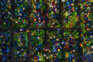 تصویر هوایی زیبا از بازار ویتنام