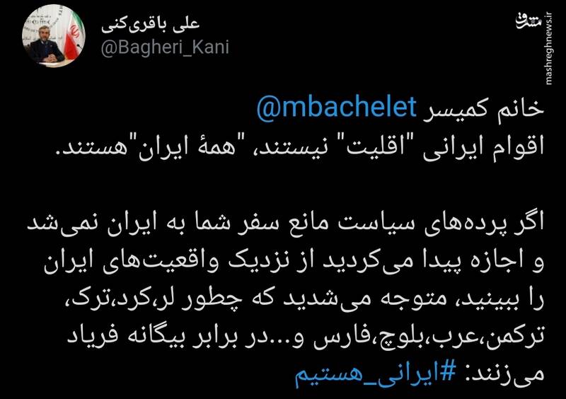 میشل خانم اقوام ایرانی "اقلیت" نیستند