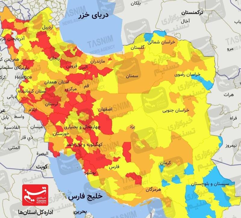 آماده باش کامل مراکز درمانی +نقشه کرونایی کشور