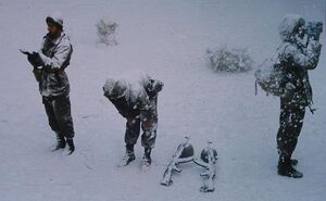 ادای نماز اول وقت سربازان ایرانی در زمستان برفی+عکس