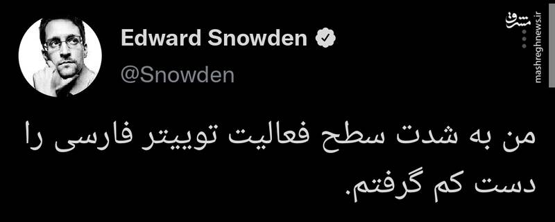 اسنودن: سطح فعالیت توییتر فارسی را دست کم گرفتم